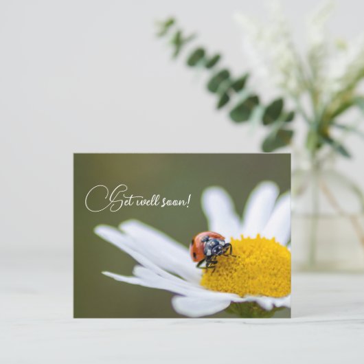 Carte Postale Remets-toi vite avec les petites coccinelles migno (Debout devant)