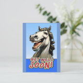 Carte Postale remets-toi vite cheval (Debout devant)