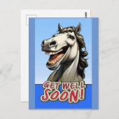 Carte Postale remets-toi vite cheval (Devant / Derrière)