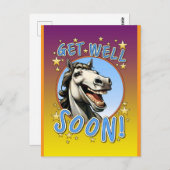 Carte Postale remets-toi vite cheval (Devant / Derrière)