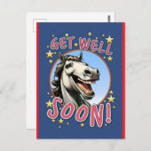 Carte Postale remets-toi vite cheval (Devant / Derrière)