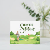 Carte Postale Remets-toi vite Golfeur (Debout devant)