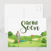 Carte Postale Remets-toi vite Golfeur (Devant / Derrière)