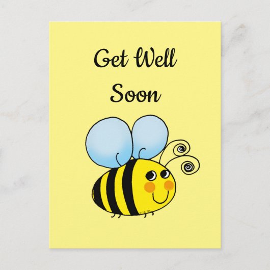 Carte Postale Remets-toi vite (jolie abeille) (Devant)