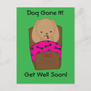 Carte Postale Remettez-vous Chien Parti C'est Drôle Personnalise