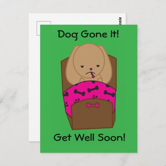 Carte Postale Remettez-vous chien parti c'est drôle Personnalise (Devant / Derrière)