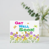 Carte Postale Remettez-vous vite avec des couleurs  (Debout devant)