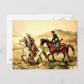 Carte Postale Remington - Les Courriers, Frederic Remington art (Devant / Derrière)
