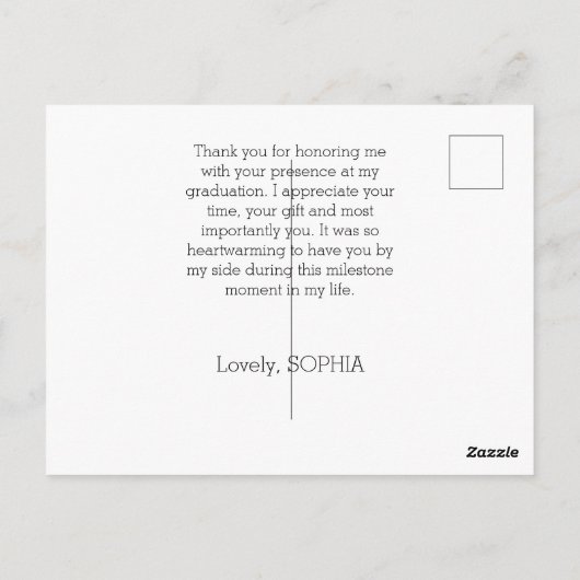 Carte Postale Remise de diplôme simple moderne (Dos)