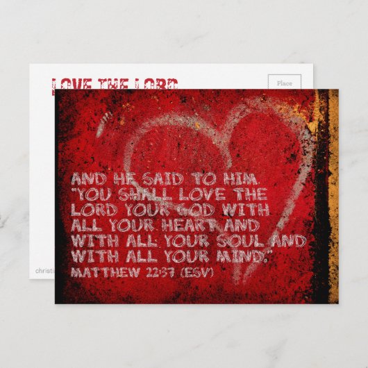 Carte Postale Remise de tout Matthieu 22:37 Ecriture Photo Art (Devant / Derrière)