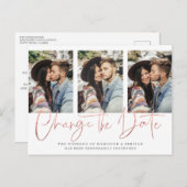 Carte Postale Remise du Mariage d'or Chic Rose manuscrit (Devant / Derrière)