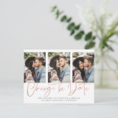 Carte Postale Remise du Mariage d'or Chic Rose manuscrit (Debout devant)