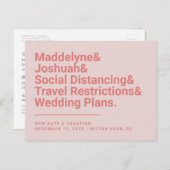 Carte Postale Remise du Mariage moderne Ampersand Rose (Devant / Derrière)