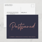 Carte Postale Remise du Mariage Rose d'or de la marine Blue (Devant / Derrière)