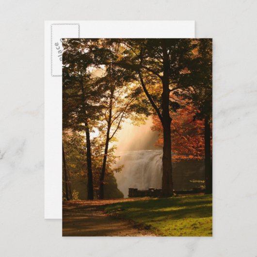 Carte Postale Remorque Autums Waterfall (Devant / Derrière)