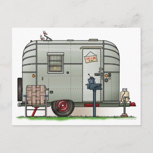 Carte Postale Remorque Avion Camper (Devant)