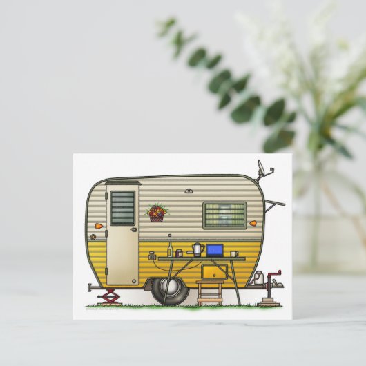 Carte Postale Remorque Camper Aloha (Debout devant)
