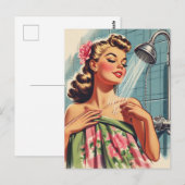 Carte Postale Remorque de douche rétro vers le haut (Devant / Derrière)