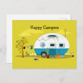 Carte Postale Remorque Happy Campers (Devant / Derrière)