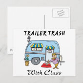 Carte Postale remorque parc déchets avec classe (Devant / Derrière)