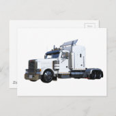 Carte Postale Remorque semi-tracteur blanc (Devant / Derrière)