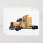 Carte Postale Remorque semi-tracteur orange (Devant / Derrière)