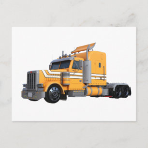 Carte Postale Remorque semi-tracteur orange