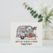 Carte Postale Remorque Voyage de Camper Air Cute (Debout devant)