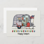 Carte Postale Remorque Voyage de Camper Air Cute (Devant / Derrière)