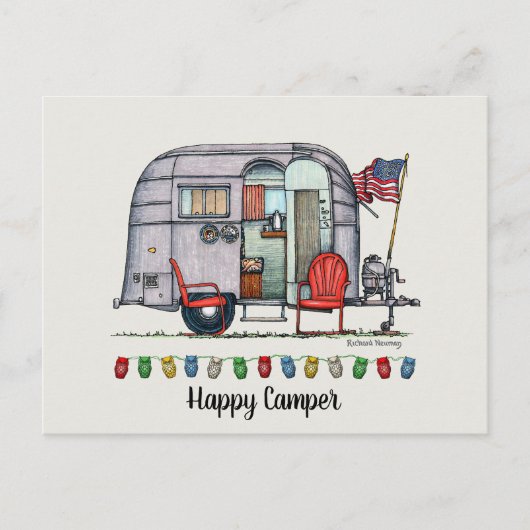 Carte Postale Remorque Voyage de Camper Air Cute (Devant)