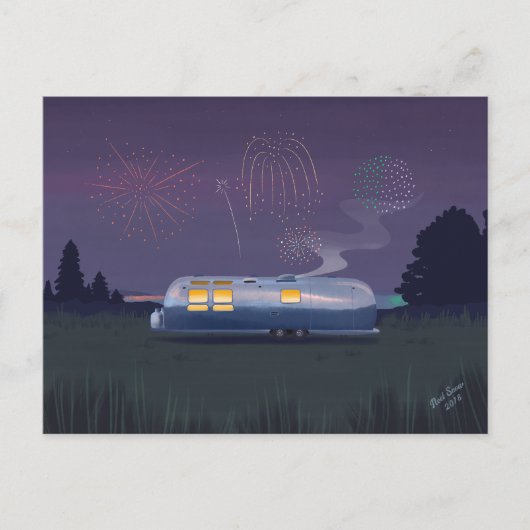 Carte Postale Remorque Voyage Silver RV & Night Sky (Devant)