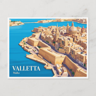 Carte Postale Remparts de la ville de La Valette Malte