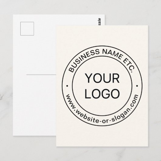 Carte Postale Remplacement de logo facile et texte modifiable | (Devant / Derrière)