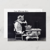 Carte Postale Remuer le bol Kitty (Devant / Derrière)