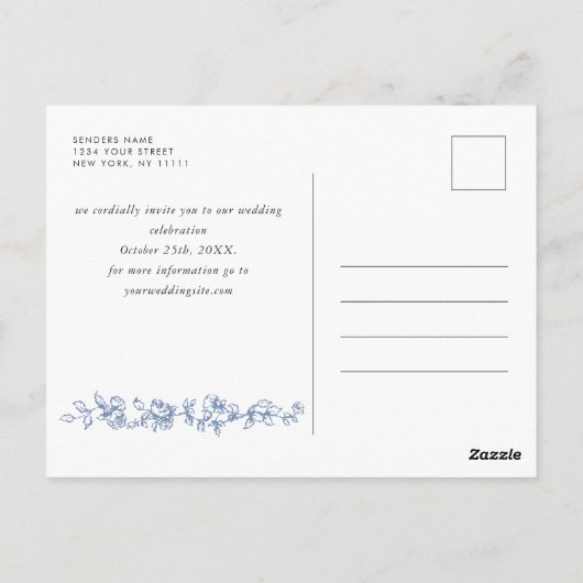 Carte Postale Renaissance Ornate Floral Wedding Enregistrer la d (Dos)