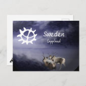 Carte Postale Renar på fjäll vinter (Devant / Derrière)