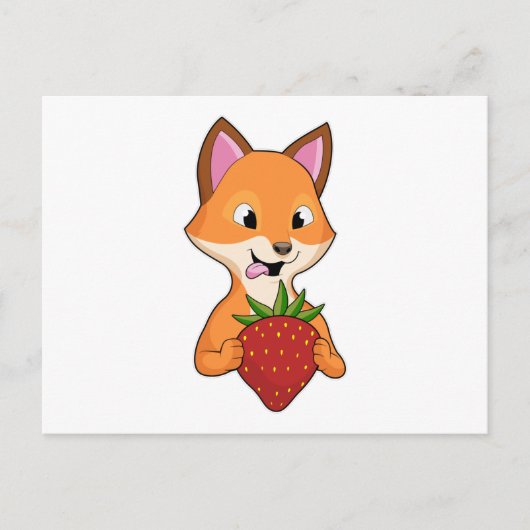 Carte Postale Renard à la fraise (Devant)