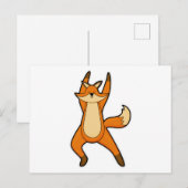 Carte Postale Renard à l'exercice de yoga étirement (Devant / Derrière)