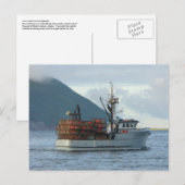 Carte Postale Renard arctique, Bateau de crabe à Dutch Harbour,  (Devant / Derrière)