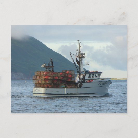Carte Postale Renard arctique, Bateau de crabe à Dutch Harbour,  (Devant)