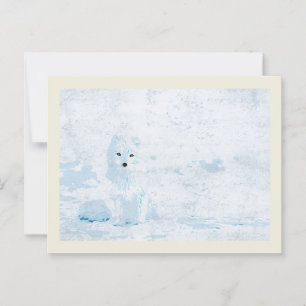 Carte Postale Renard arctique sur la glace blanche illustration