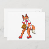 Carte Postale Renard au baseball avec gant de baseball (Devant / Derrière)