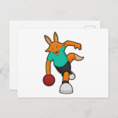 Carte Postale Renard au bowling avec boule de bowling (Devant / Derrière)