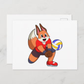 Carte Postale Renard au sport de volley-ball (Devant / Derrière)