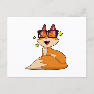 Carte Postale Renard avec des lunettes