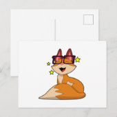 Carte Postale Renard avec des lunettes (Devant / Derrière)