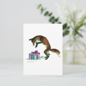 Carte Postale renard avec le présent (Debout devant)