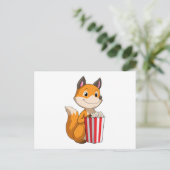 Carte Postale Renard avec Popcorn (Debout devant)