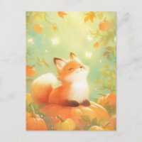 Renard Bébé Chéri sur Citrouille d'Automne