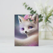 Carte Postale Renard Blanc Bébé (Debout devant)